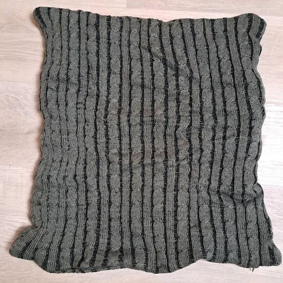 Woolrich Cable Knit Euro Sham 26x26 Throw Pillow Cover Masculine Sage Rustric - Picture 6 of 7